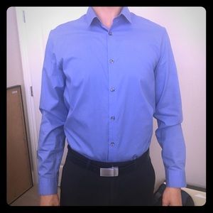 Calvin Klein blue body fit dress shirt